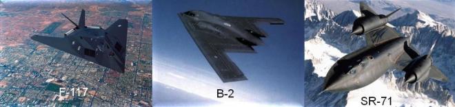 F-117    B-2    SR-71